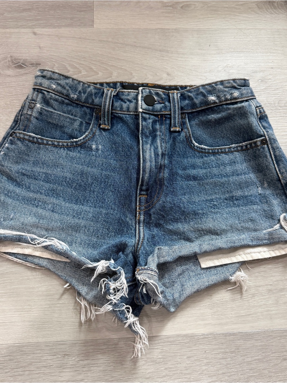 Alexander Wang BITE High Waisted Jean Shorts - Blue